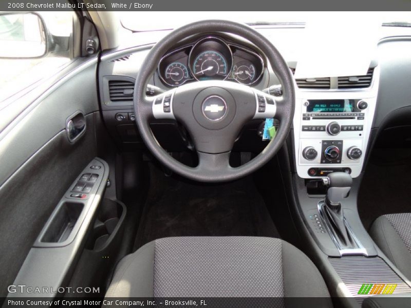 White / Ebony 2008 Chevrolet Malibu LT Sedan