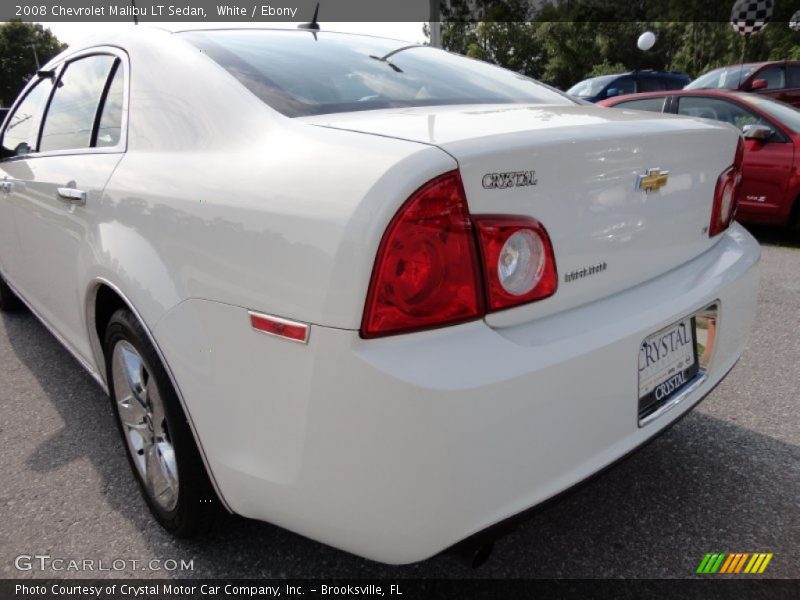 White / Ebony 2008 Chevrolet Malibu LT Sedan