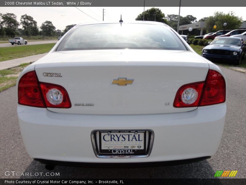 White / Ebony 2008 Chevrolet Malibu LT Sedan