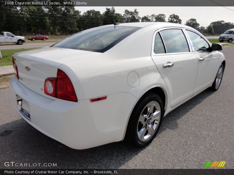 White / Ebony 2008 Chevrolet Malibu LT Sedan