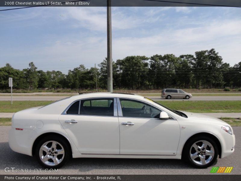 White / Ebony 2008 Chevrolet Malibu LT Sedan