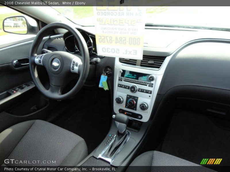 White / Ebony 2008 Chevrolet Malibu LT Sedan