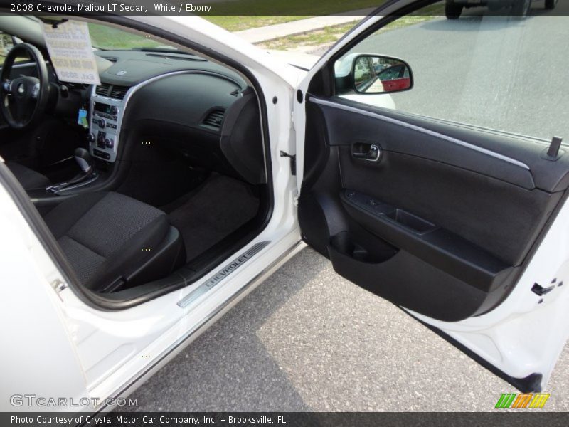 White / Ebony 2008 Chevrolet Malibu LT Sedan
