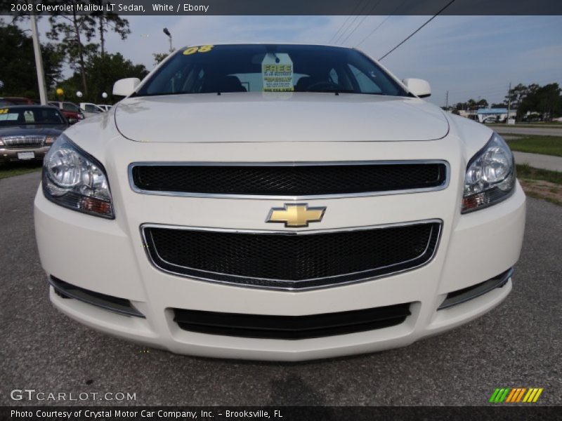 White / Ebony 2008 Chevrolet Malibu LT Sedan