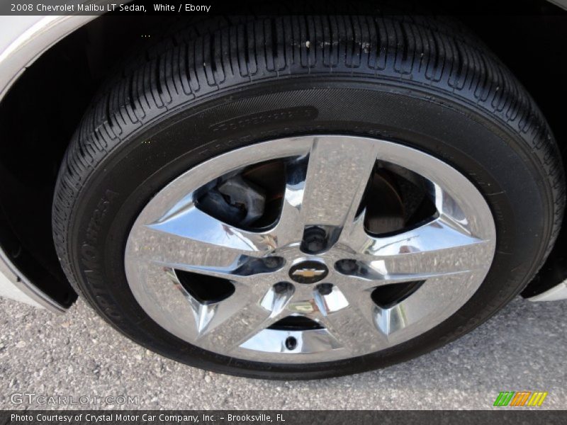 White / Ebony 2008 Chevrolet Malibu LT Sedan