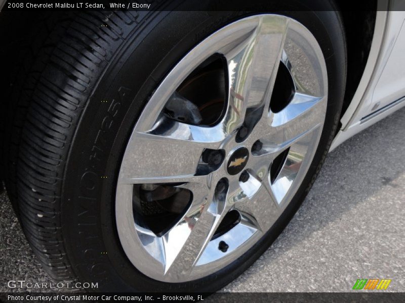 White / Ebony 2008 Chevrolet Malibu LT Sedan