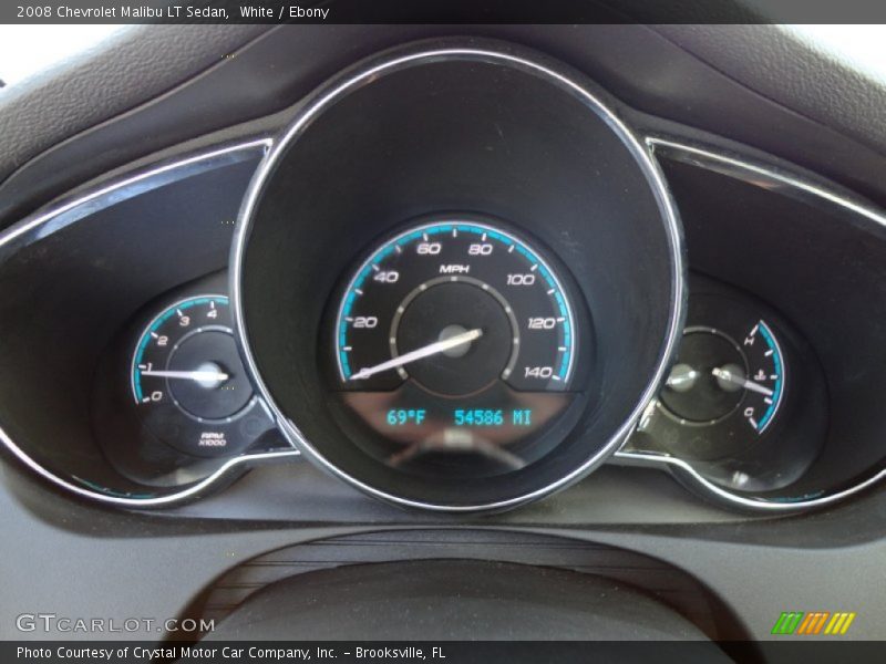 White / Ebony 2008 Chevrolet Malibu LT Sedan