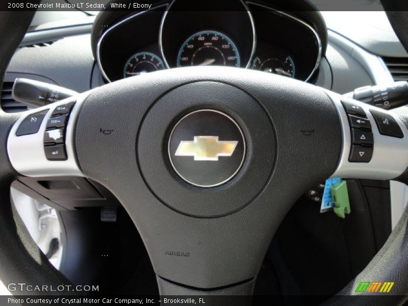 White / Ebony 2008 Chevrolet Malibu LT Sedan
