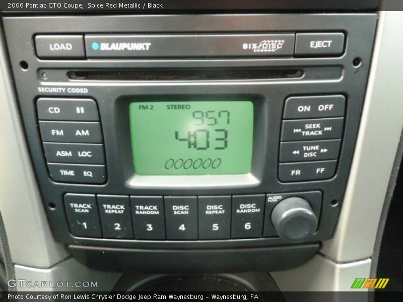 Controls of 2006 GTO Coupe