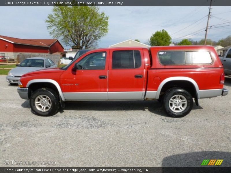 Flame Red / Dark Slate Gray 2001 Dodge Dakota SLT Quad Cab 4x4