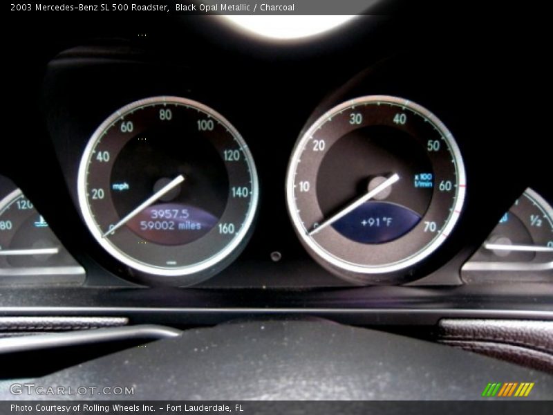 Black Opal Metallic / Charcoal 2003 Mercedes-Benz SL 500 Roadster