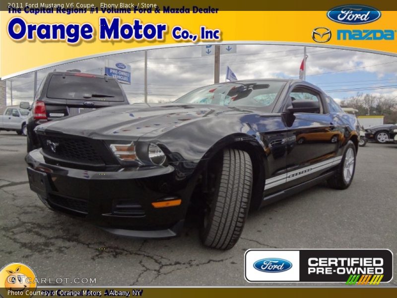 Ebony Black / Stone 2011 Ford Mustang V6 Coupe