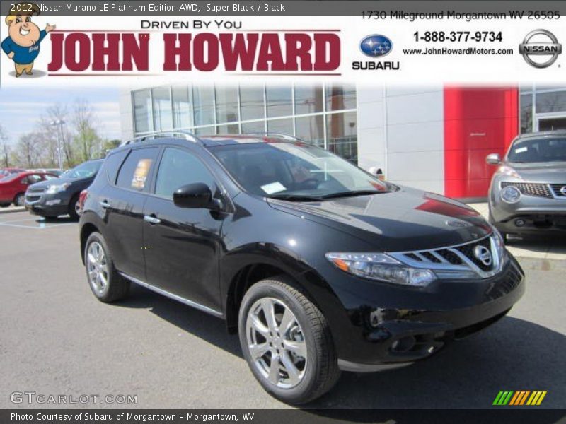 Super Black / Black 2012 Nissan Murano LE Platinum Edition AWD