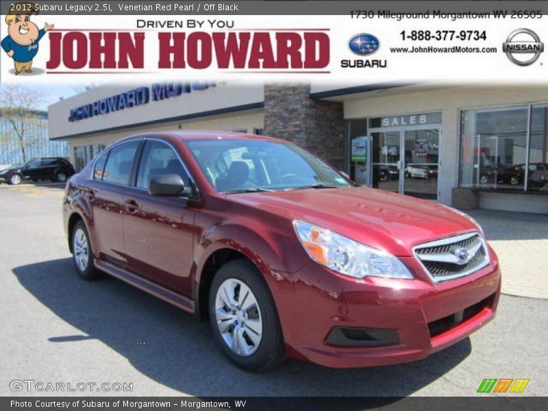 Venetian Red Pearl / Off Black 2012 Subaru Legacy 2.5i