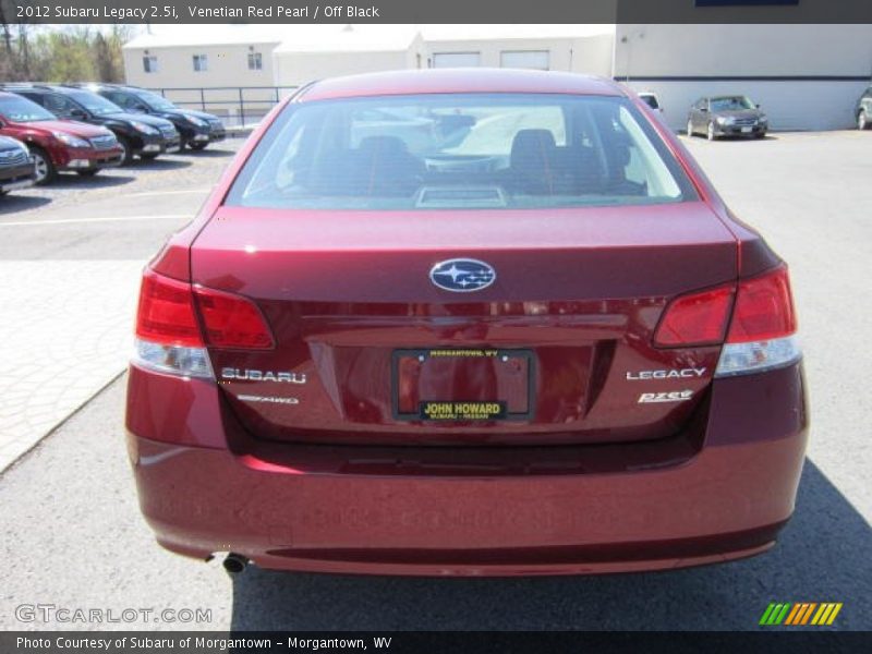 Venetian Red Pearl / Off Black 2012 Subaru Legacy 2.5i