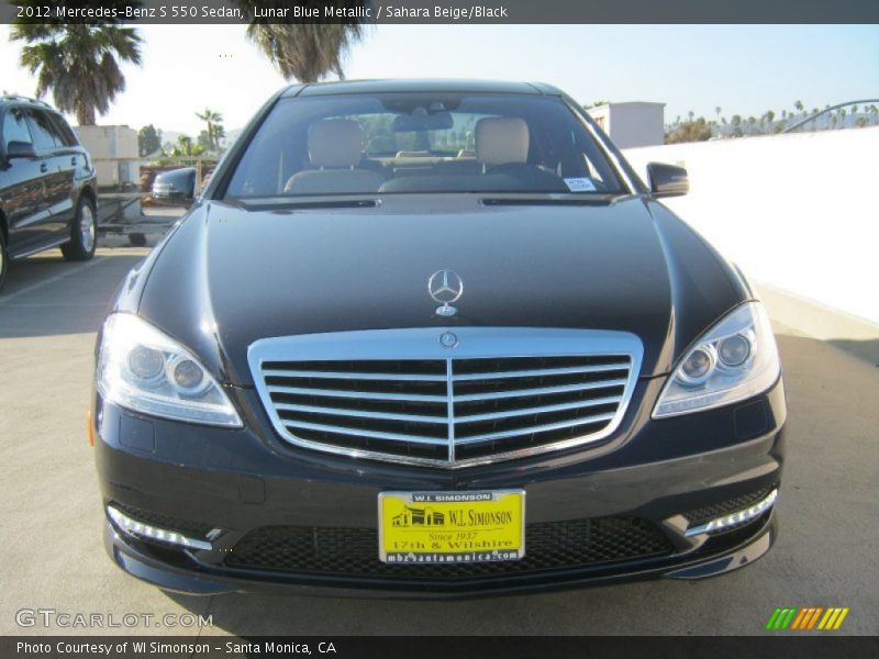 Lunar Blue Metallic / Sahara Beige/Black 2012 Mercedes-Benz S 550 Sedan
