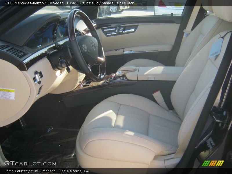 Lunar Blue Metallic / Sahara Beige/Black 2012 Mercedes-Benz S 550 Sedan