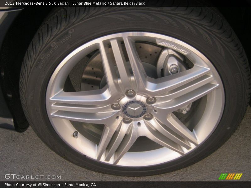 Lunar Blue Metallic / Sahara Beige/Black 2012 Mercedes-Benz S 550 Sedan