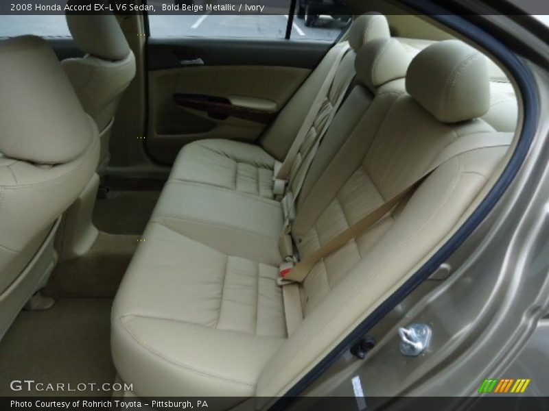 Rear Seat of 2008 Accord EX-L V6 Sedan