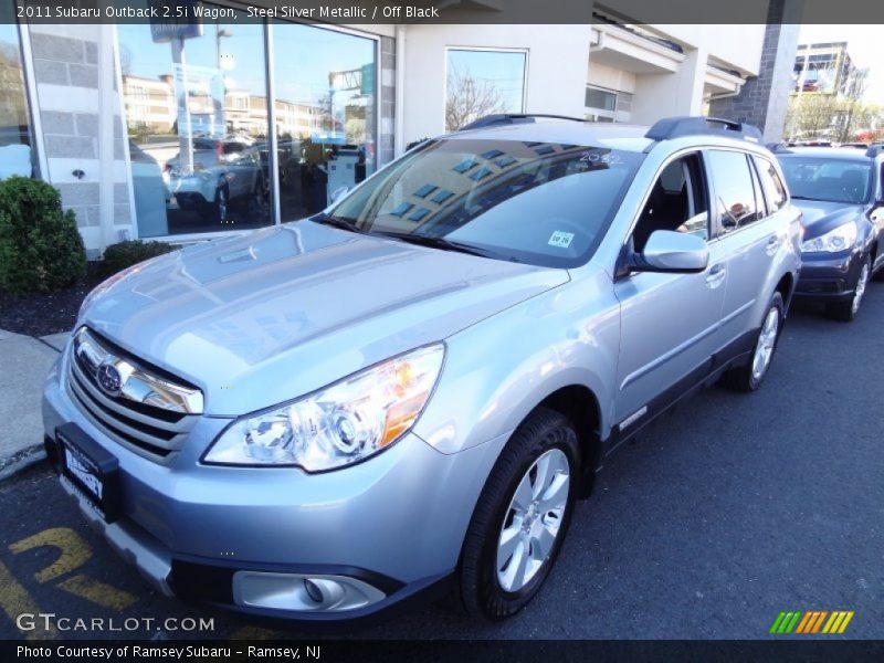 Steel Silver Metallic / Off Black 2011 Subaru Outback 2.5i Wagon