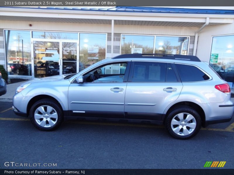 Steel Silver Metallic / Off Black 2011 Subaru Outback 2.5i Wagon