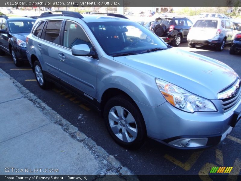 Steel Silver Metallic / Off Black 2011 Subaru Outback 2.5i Wagon