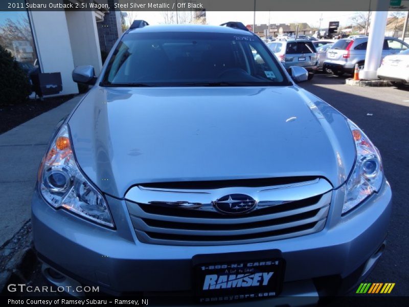 Steel Silver Metallic / Off Black 2011 Subaru Outback 2.5i Wagon