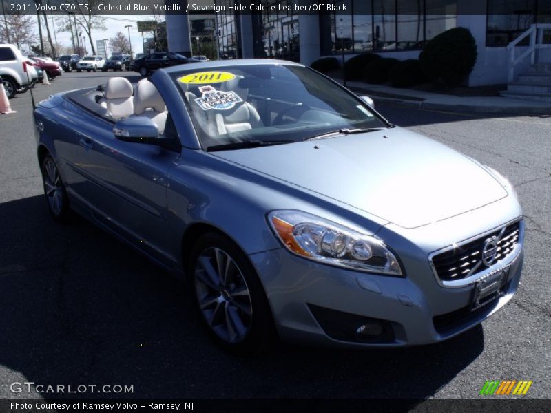 Celestial Blue Metallic / Soverign Hide Calcite Leather/Off Black 2011 Volvo C70 T5