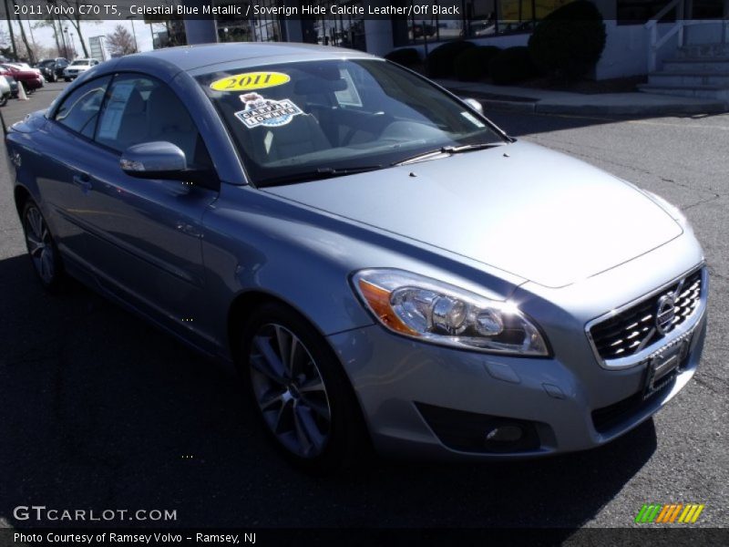Celestial Blue Metallic / Soverign Hide Calcite Leather/Off Black 2011 Volvo C70 T5