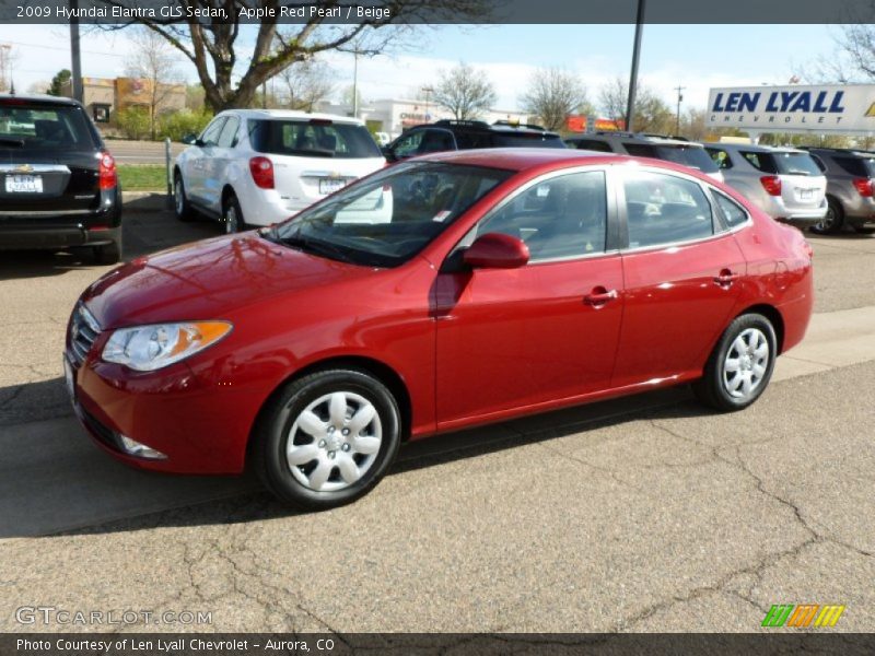 Apple Red Pearl / Beige 2009 Hyundai Elantra GLS Sedan