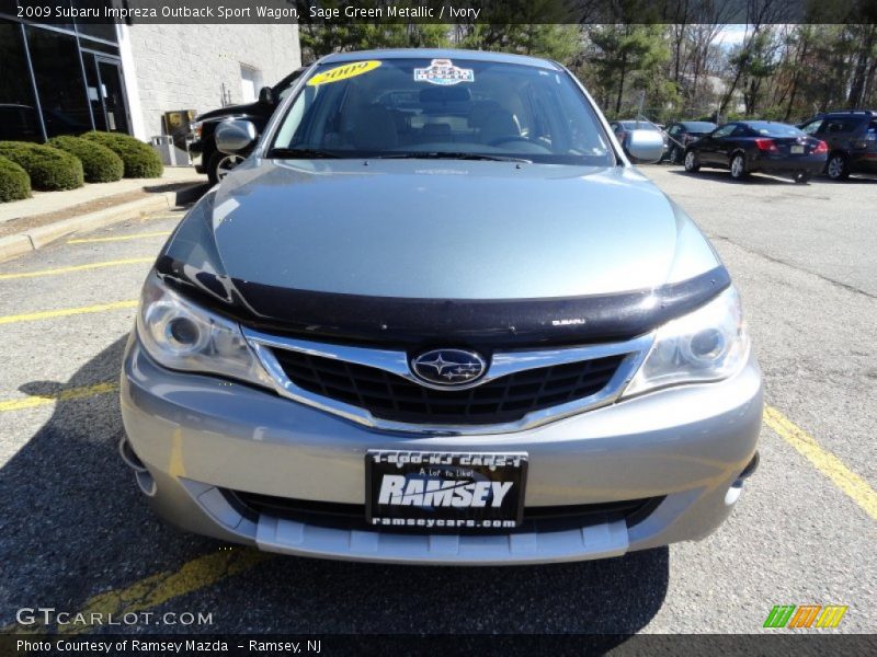Sage Green Metallic / Ivory 2009 Subaru Impreza Outback Sport Wagon
