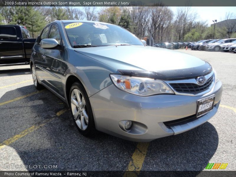 Sage Green Metallic / Ivory 2009 Subaru Impreza Outback Sport Wagon