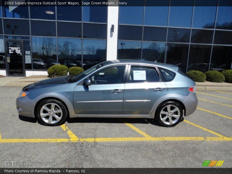 Sage Green Metallic / Ivory 2009 Subaru Impreza Outback Sport Wagon