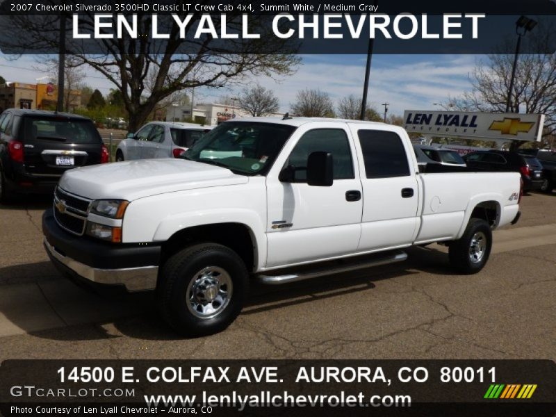 Summit White / Medium Gray 2007 Chevrolet Silverado 3500HD Classic LT Crew Cab 4x4