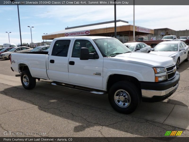 Summit White / Medium Gray 2007 Chevrolet Silverado 3500HD Classic LT Crew Cab 4x4