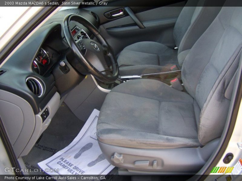 Satin Silver Metallic / Gray 2003 Mazda MAZDA6 s Sedan