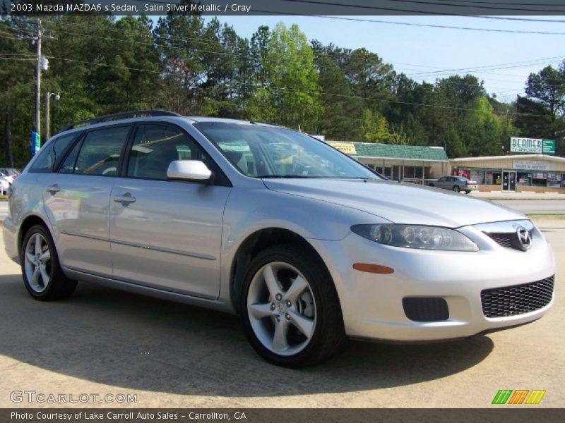 Satin Silver Metallic / Gray 2003 Mazda MAZDA6 s Sedan