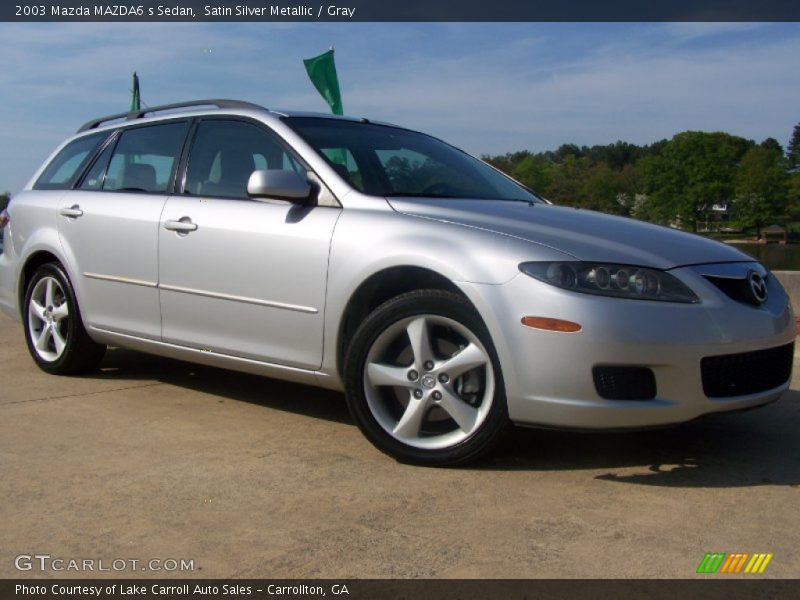 Satin Silver Metallic / Gray 2003 Mazda MAZDA6 s Sedan