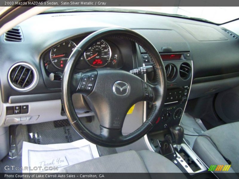 Satin Silver Metallic / Gray 2003 Mazda MAZDA6 s Sedan