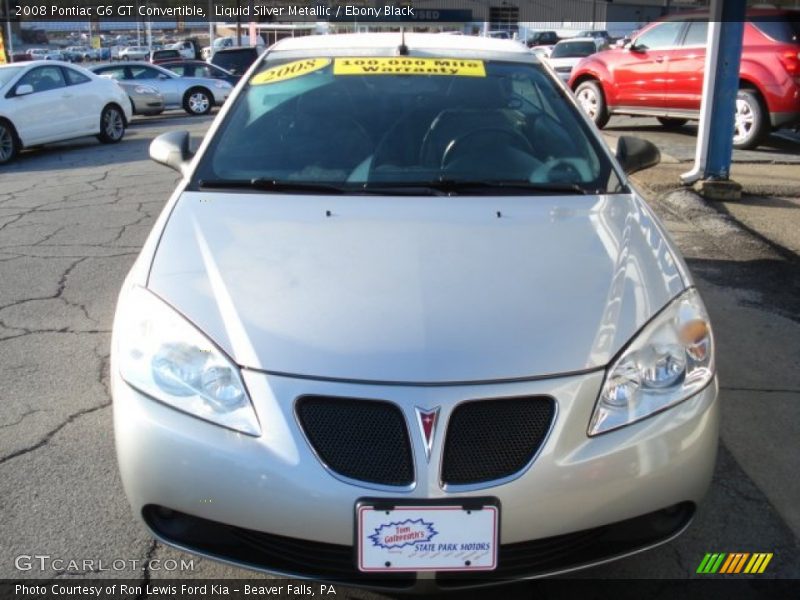 Liquid Silver Metallic / Ebony Black 2008 Pontiac G6 GT Convertible