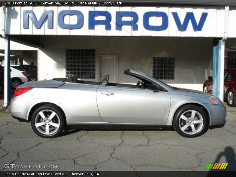 Liquid Silver Metallic / Ebony Black 2008 Pontiac G6 GT Convertible