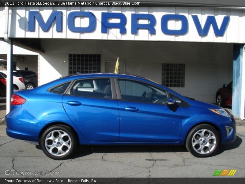 Blue Flame Metallic / Charcoal Black/Blue Cloth 2011 Ford Fiesta SEL Sedan