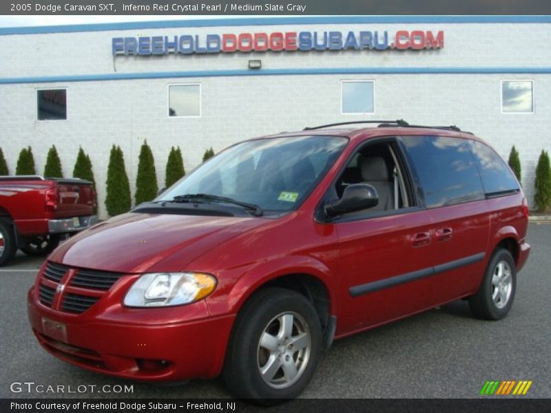 Inferno Red Crystal Pearl / Medium Slate Gray 2005 Dodge Caravan SXT