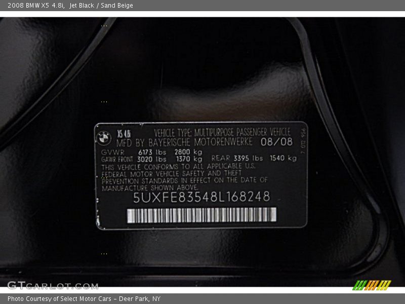 Jet Black / Sand Beige 2008 BMW X5 4.8i