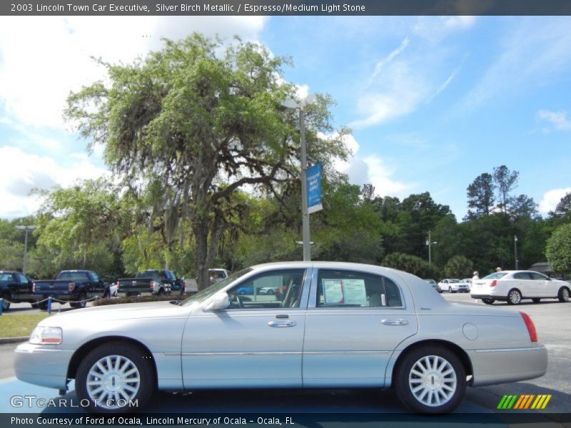 Silver Birch Metallic / Espresso/Medium Light Stone 2003 Lincoln Town Car Executive