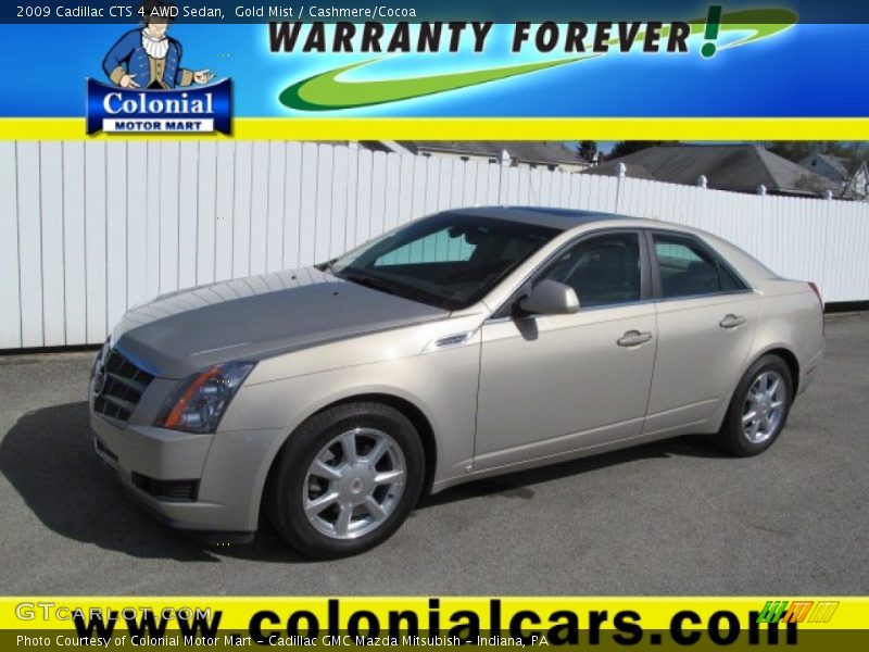 Gold Mist / Cashmere/Cocoa 2009 Cadillac CTS 4 AWD Sedan