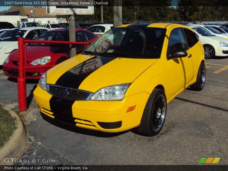 Screaming Yellow / Charcoal 2007 Ford Focus ZX3 SES Coupe