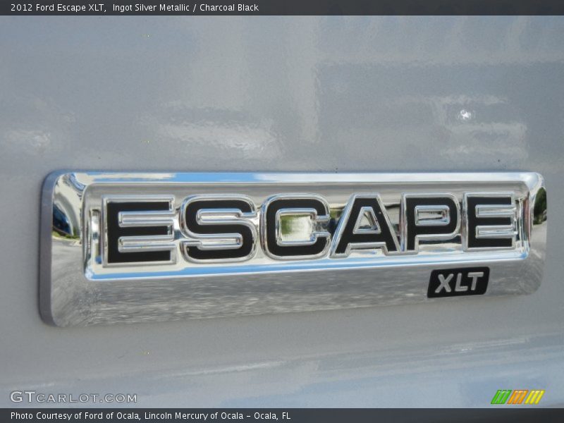 Ingot Silver Metallic / Charcoal Black 2012 Ford Escape XLT