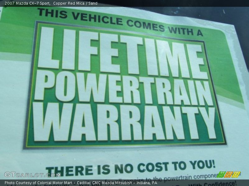Copper Red Mica / Sand 2007 Mazda CX-7 Sport