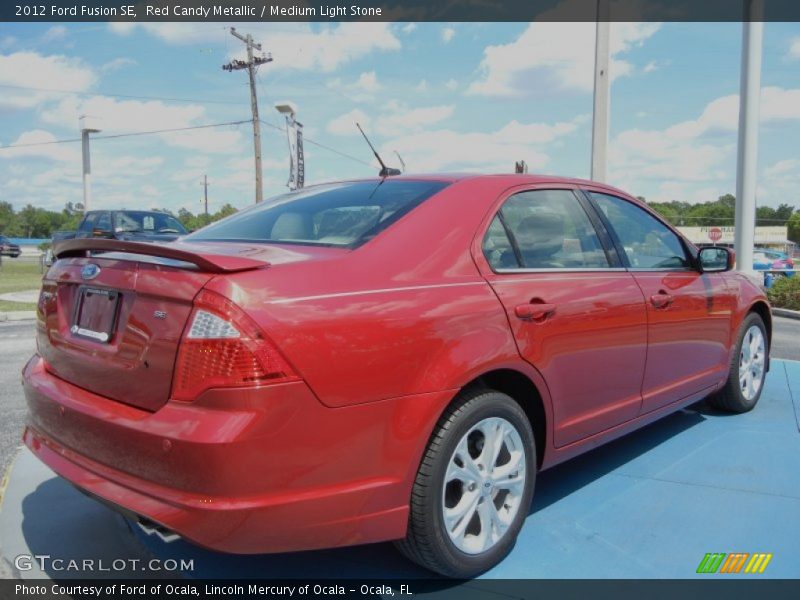 Red Candy Metallic / Medium Light Stone 2012 Ford Fusion SE